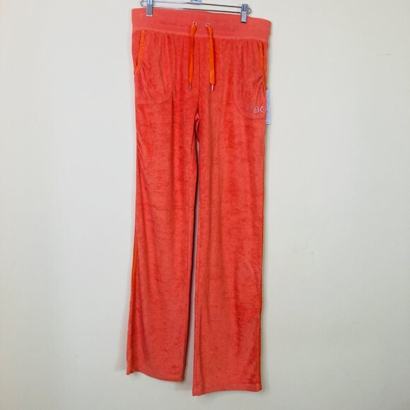 BCBGmaxazria Velour Sweatpants Women’s Small MISLABELED Orange Tiger Lily Terry - Picture 1 of 10